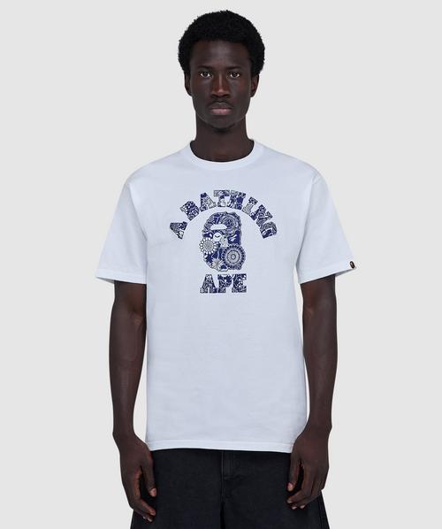 BAPE - A Bathing Ape 1st camo college t-shirt | WHITE/GREEN