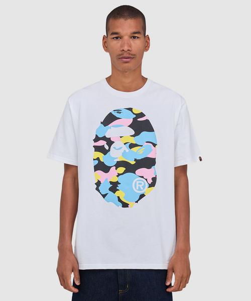 BAPE - A Bathing Ape New multi camo big ape head t-shirt | WHITE