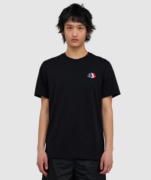 Moncler Tri logo t-shirt | BLACK | SEVENSTORE