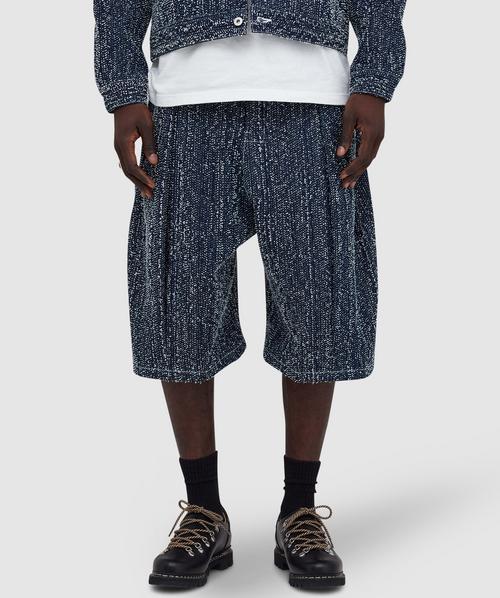 Sage Nation Box pleat short | INDIGO NEEDLE PUNCH | SEVENSTORE