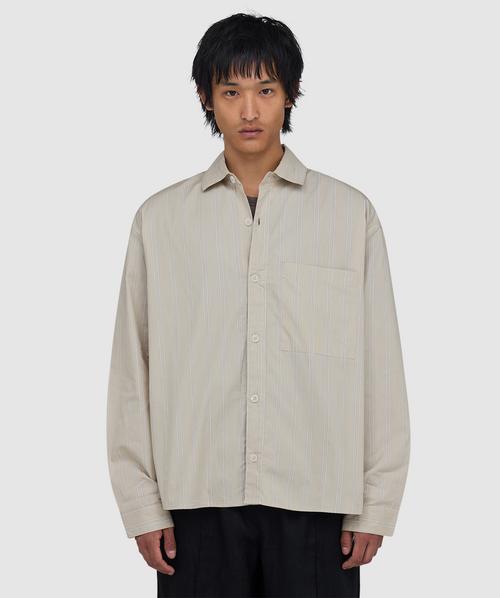MKI MIYUKI ZOKU Seersucker stripe dress shirt | OFF WHITE | SEVENSTORE