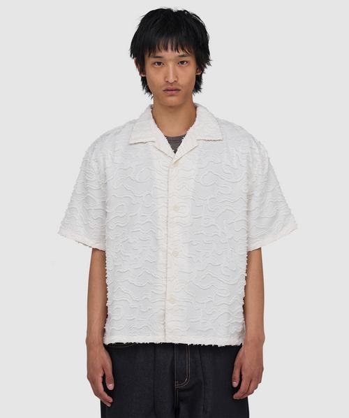 ｓｈｅｌl☆mame Film Jacquard Tops - white ️🫧 NEW ARRIVAL 🪽 Mame Kurogouchi / WOOLLY CUT JACQUARD