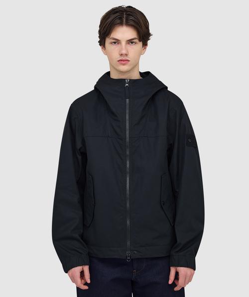 〈STONE 〉 Hooded Overshirt Black-L Stone Island Stretch organic cotton twill hooded overshirt | BLACK