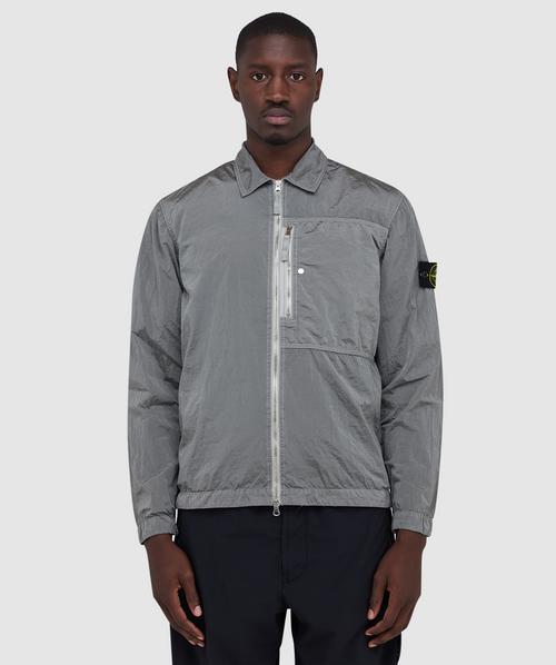 Stone Island Nylon metalineconyl dyed shirt | PEARL GREY | SEVENSTORE