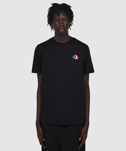 Moncler Tri logo short sleeve t-shirt | BLACK | SEVENSTORE