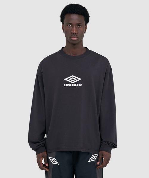 Umbro x Slam Jam OG logo long sleeve t-shirt | WASHED BLACK/WHITE