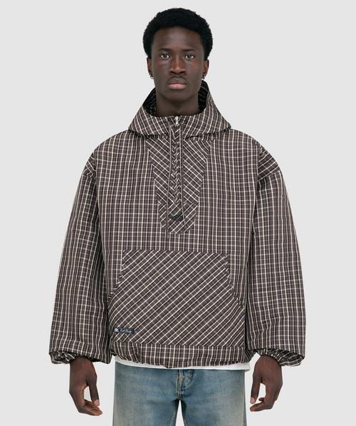 Umbro x Slam Jam checked mask anorak jacket | BEIGE/DARK BROWN