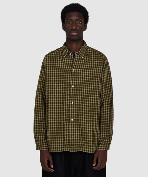 Beams Plus Knit polo born stripe 14G shirt | BROWN | SEVENSTORE