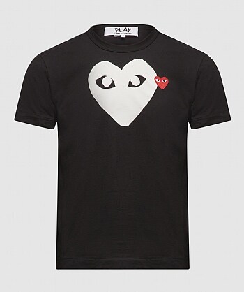 cdg double heart t shirt